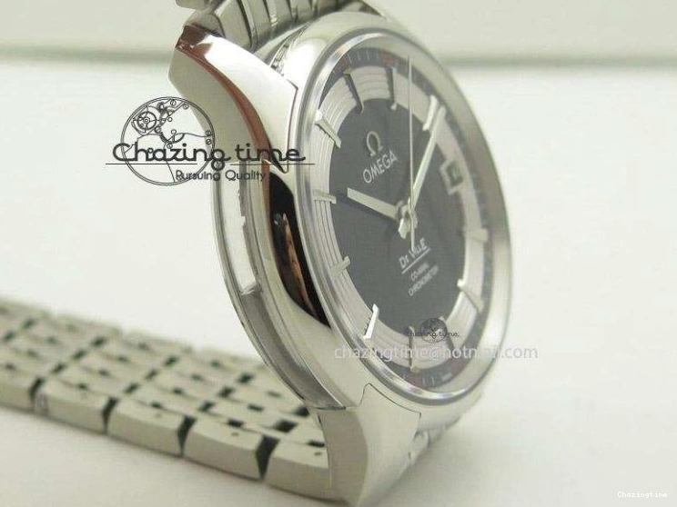 0805 De Ville Hour Vision Co-Axial 41mm SS V6F Best Edition Black Dial On SS Bracelet A BestValue 8277